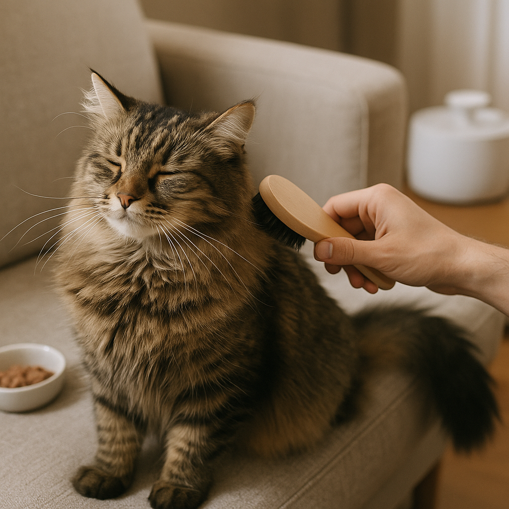 Boules de poils chez le chat : prévenir par alimentation et brossage