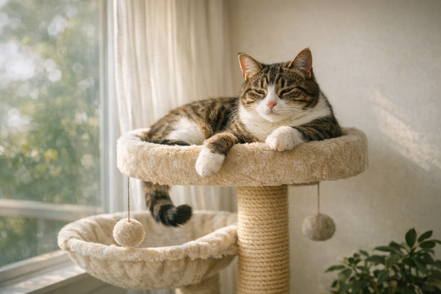 Chat d'intérieur heureux : jeux, routines et calme