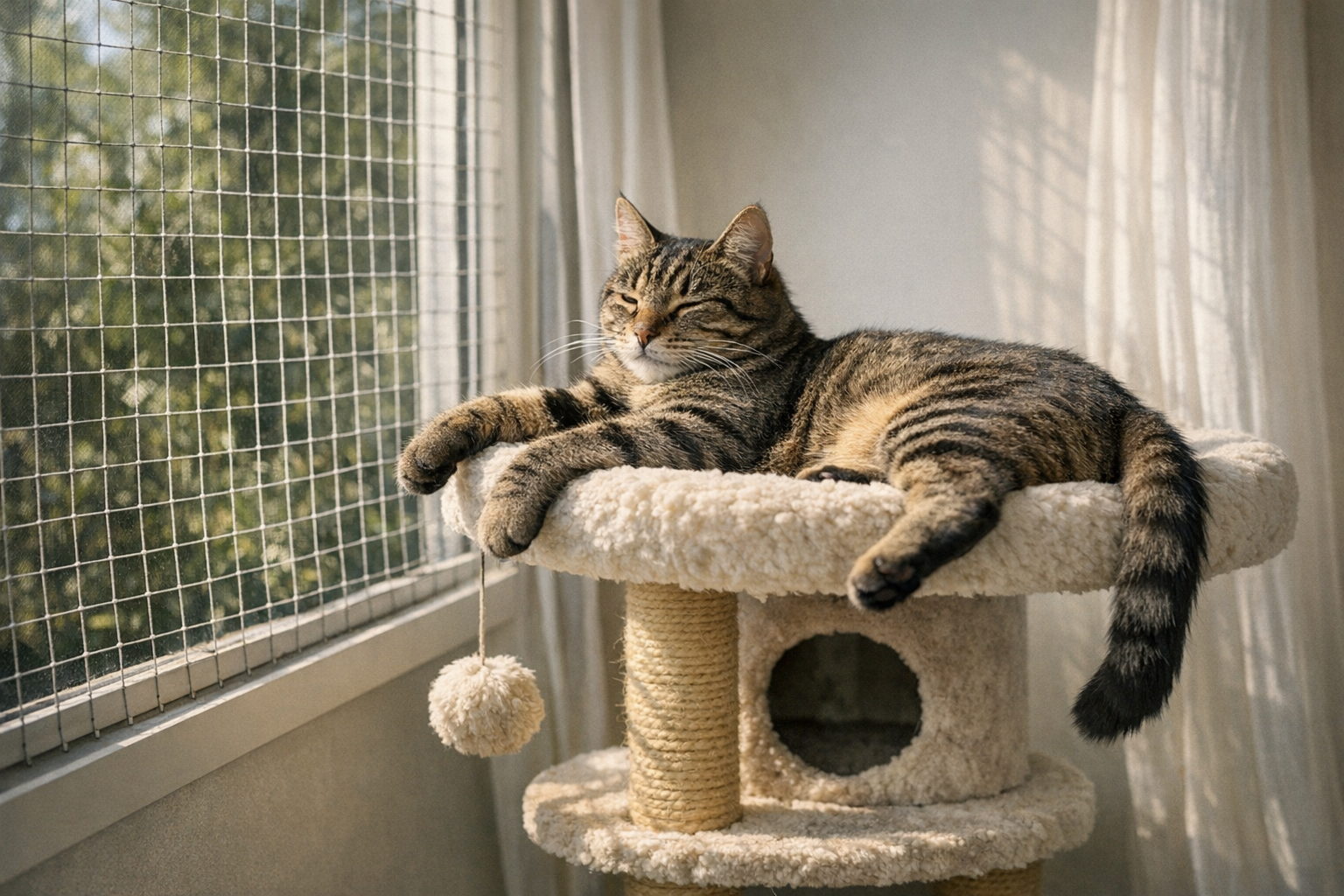 Chat d'intérieur heureux : routines, jeux et sécurité