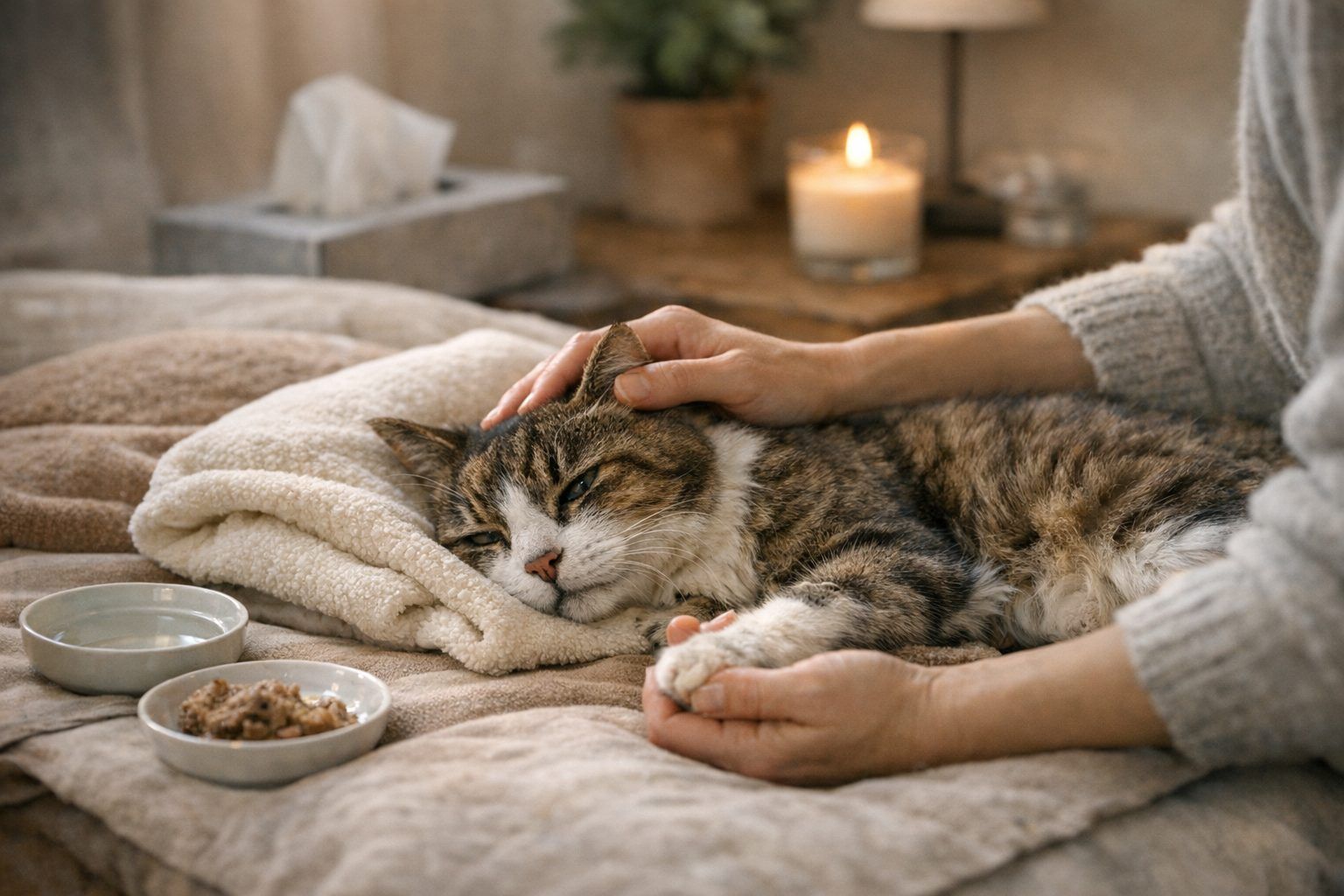 Comment accompagner un chat en fin de vie à la maison ?
