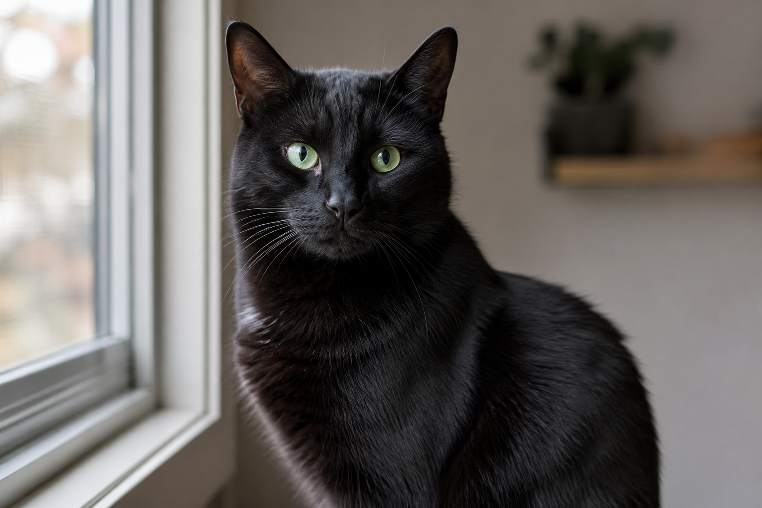 Un chat noir aux yeux verts révèle-t-il une race particulière ?
