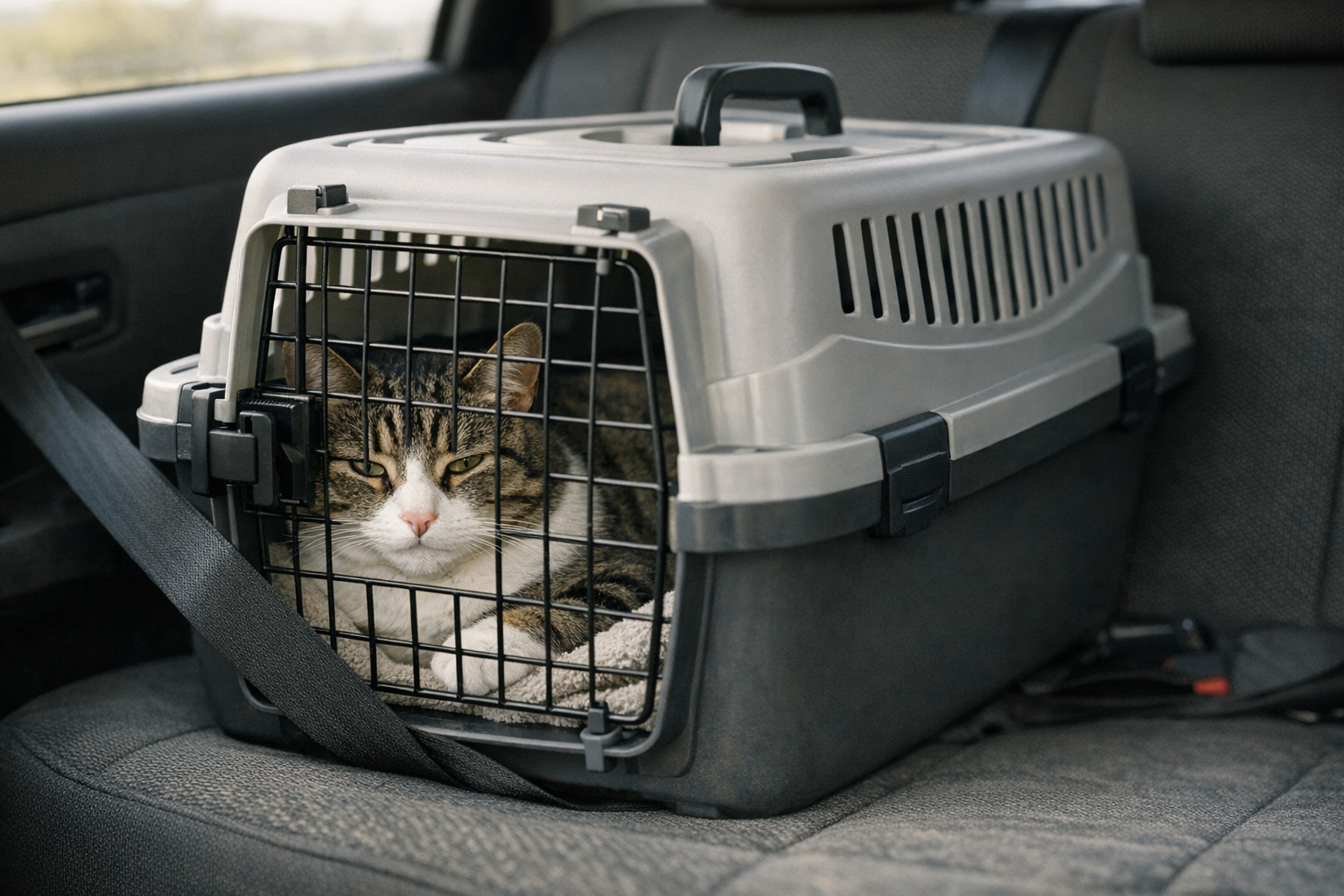 Chat stressé en voiture : préparer un trajet serein
