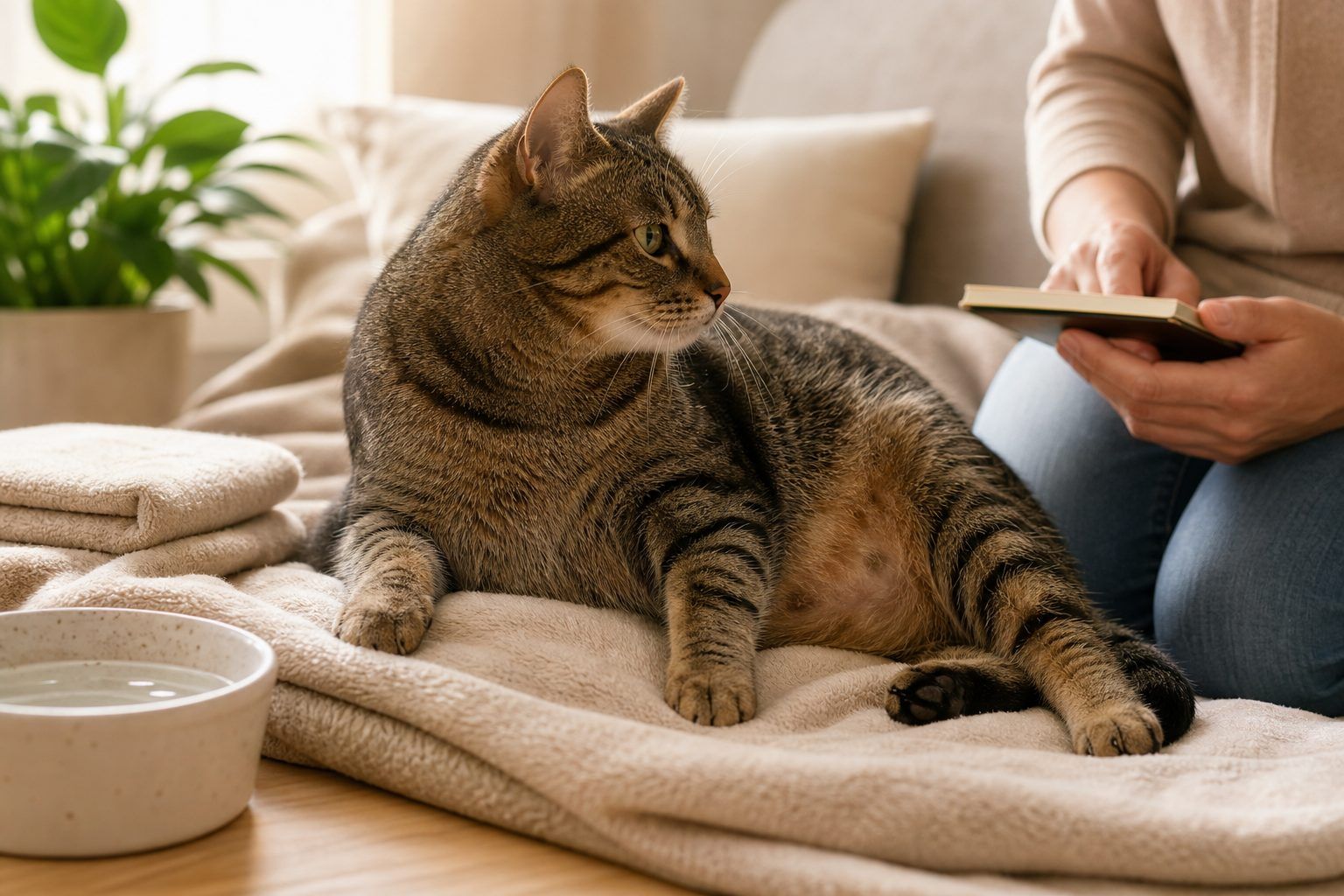 Que faire à la maison quand le ventre de votre chat est gonflé ?