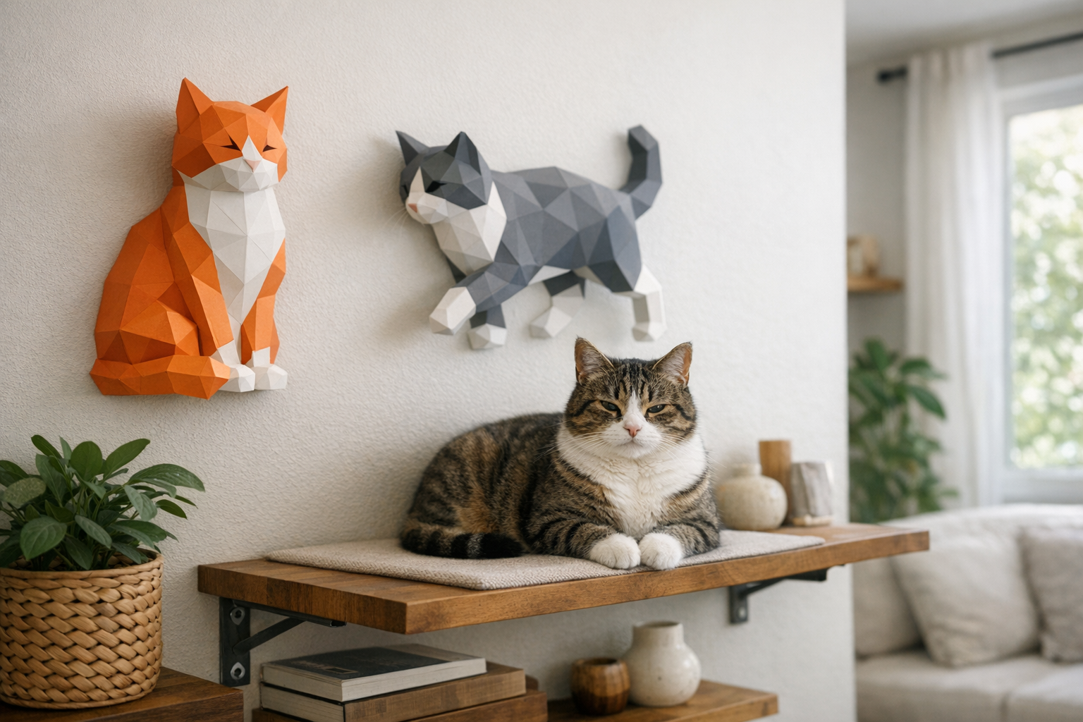 Chats et papercraft 3D : créer un intérieur stimulant