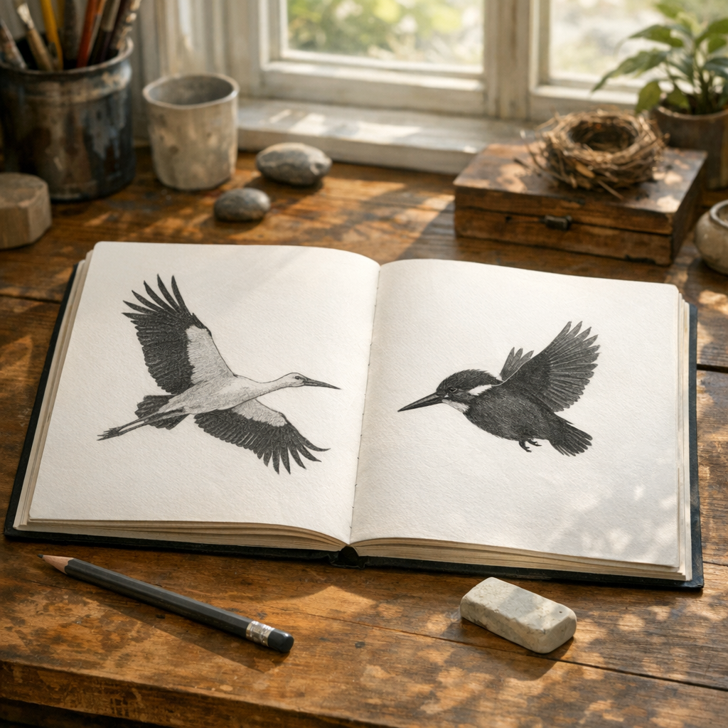 Comment dessiner un Oiseau facile qui Vole sans faire un simple V