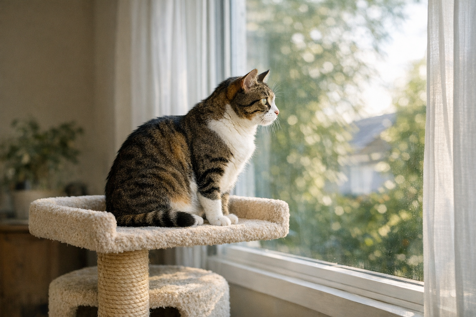 Enrichir l'environnement d'un chat d'intérieur heureux