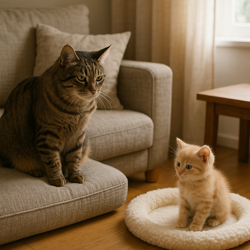 Introduire un chaton à un chat adulte sans stress : méthode douce